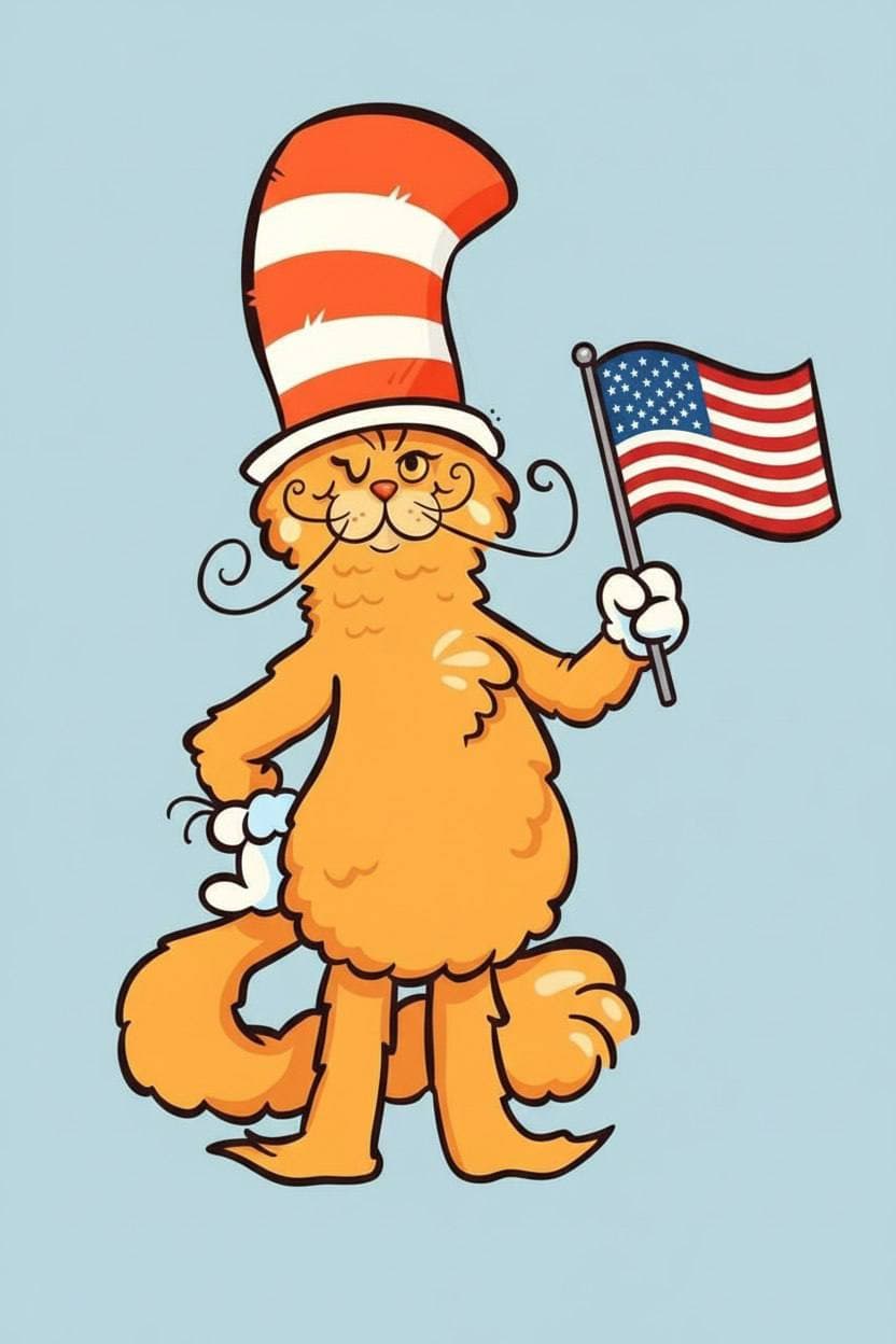 Gary with American flag